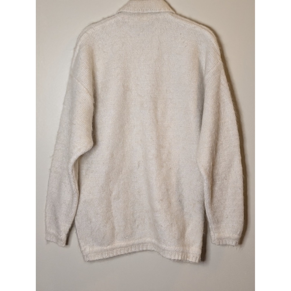 Lovely Collection‎ Vintage Cream Knit Cardigan Sweater Embroidered Floral Wool? - Picture 4 of 4